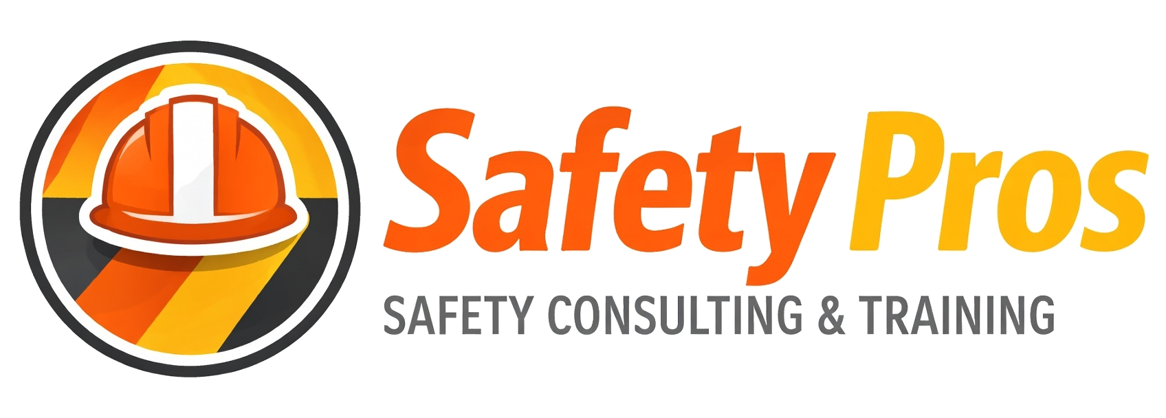 Safety Pros Logo - Hard Hat with Caution Stripes